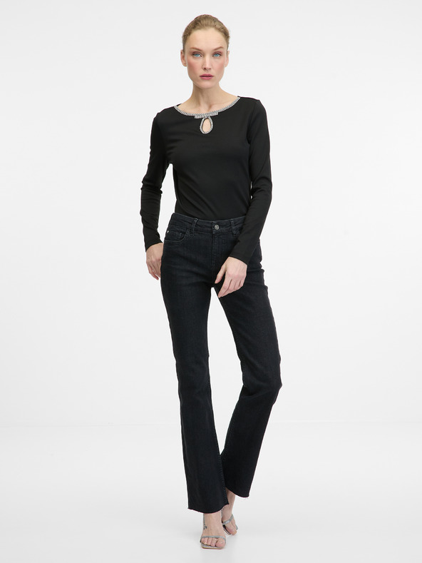 Orsay Črna ženska bluza z dolgimi rokavi ORSAY