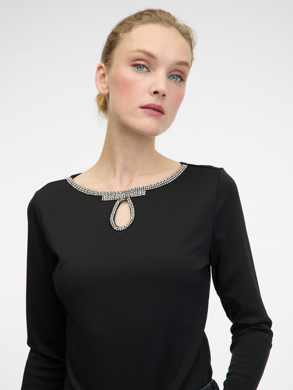 Orsay Črna ženska bluza z dolgimi rokavi ORSAY