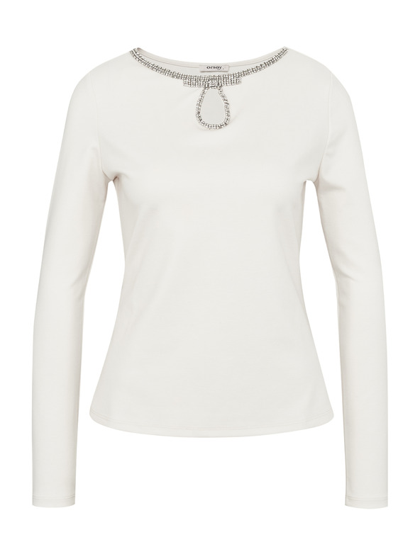 Orsay Krem ženska bluza z dolgimi rokavi ORSAY