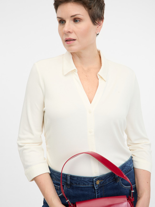 Orsay Krem ženska bluza z ovratnikom ORSAY