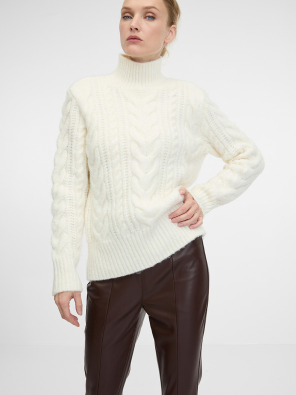 Orsay Rjave ženske hlače iz umetnega usnja ORSAY