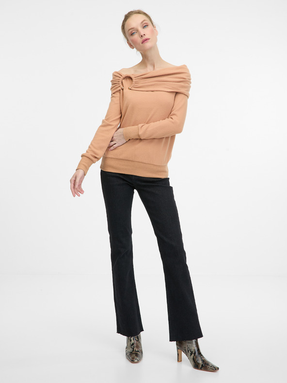 Orsay Svetlo rjava ženska majica z dolgimi rokavi ORSAY