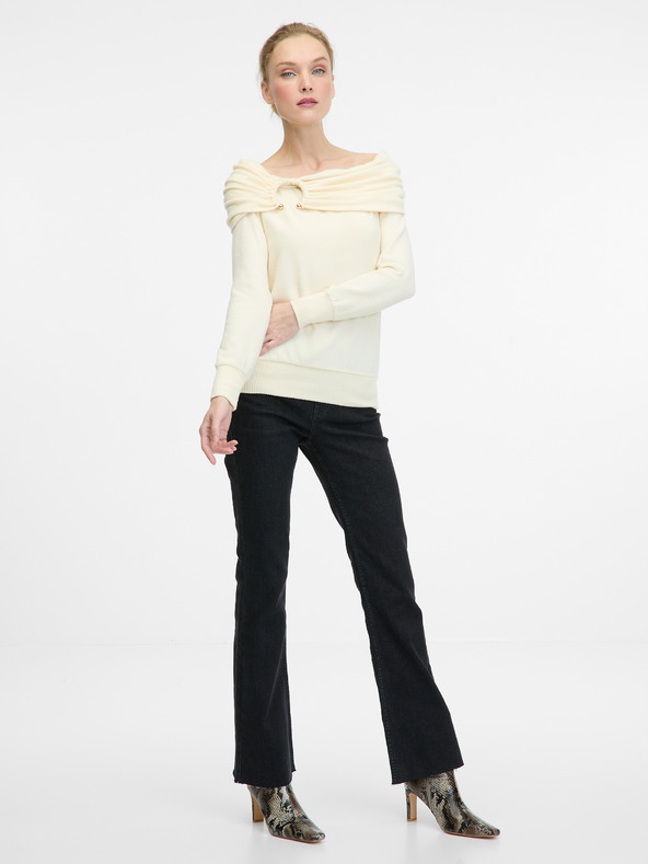Orsay Krem ženska majica z dolgimi rokavi ORSAY