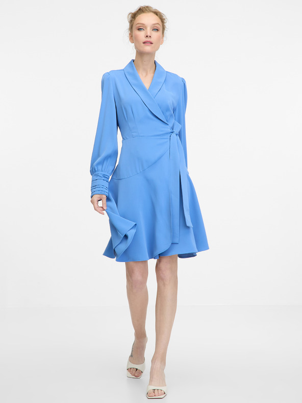 Orsay Modra ženska obleka do kolen ORSAY