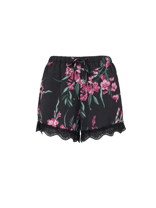 Orsay Črne ženske kratke pižama hlače iz satena ORSAY