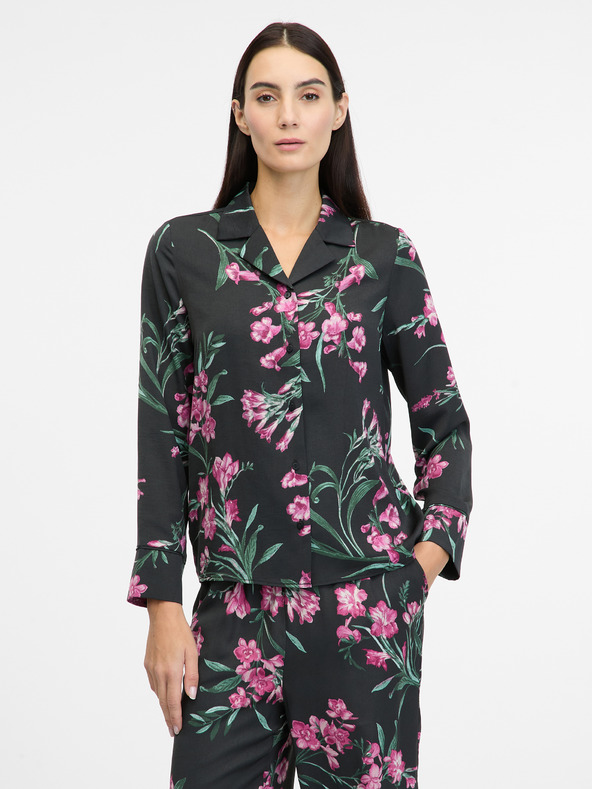 Orsay Črna ženska spalna srajca iz satena ORSAY