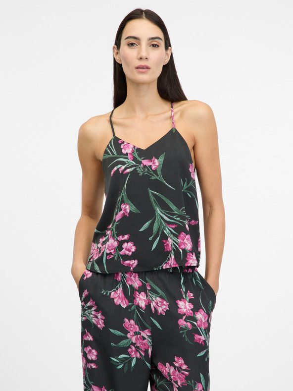 Orsay Črna ženska satenasta pižama ORSAY