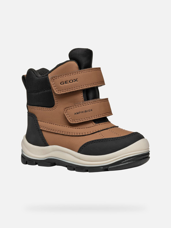 Geox Hnedá chlapčenská zimná obuv Geox Flanfil B Abx