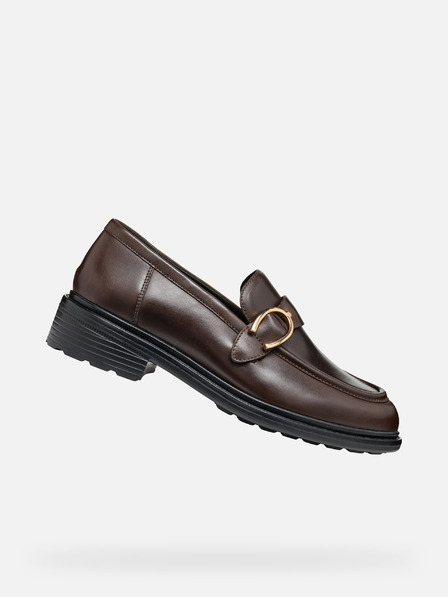 Geox Temno rjave ženske mokasine Geox Walk pleasure