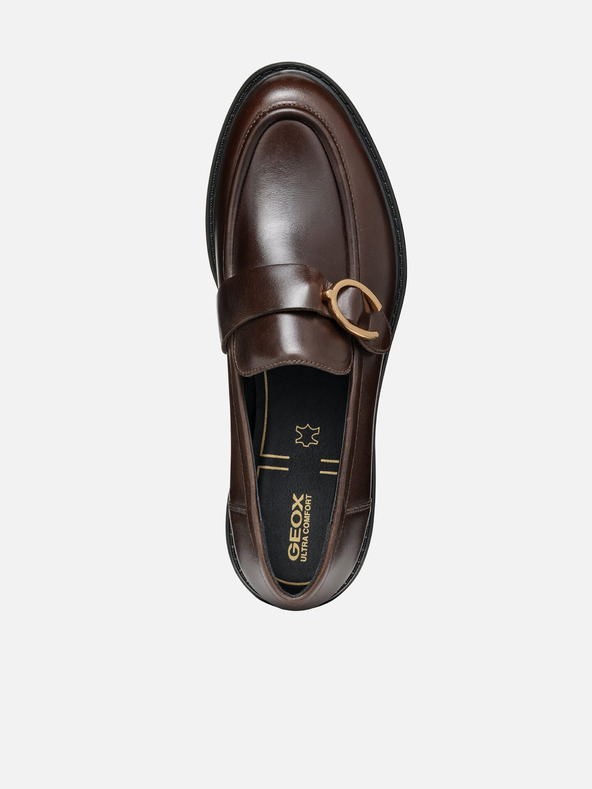 Geox Temno rjave ženske mokasine Geox Walk pleasure