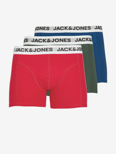 Jack & Jones Komplet treh moških boksaric v modri, zeleni in rdeči barvi Jack & Jones Rikki