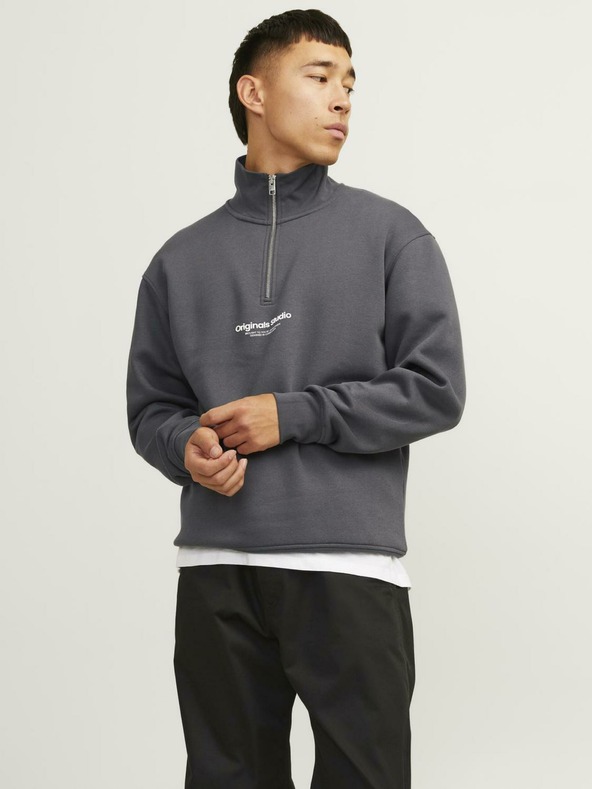 Jack & Jones Siva moška jopa z zadrgo Jack & Jones