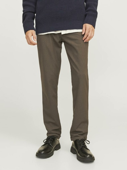 Jack & Jones Temno rjave moške hlače Jack & Jones Marco chino