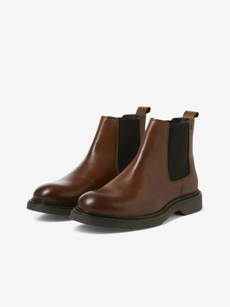 Jack & Jones Temno rjavi moški usnjeni škornji Jack & Jones Vaux