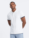 Ombre Clothing Bela moška polo majica Ombre Clothing