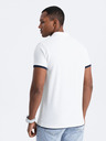 Ombre Clothing Bela moška polo majica Ombre Clothing