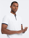 Ombre Clothing Bela moška polo majica Ombre Clothing