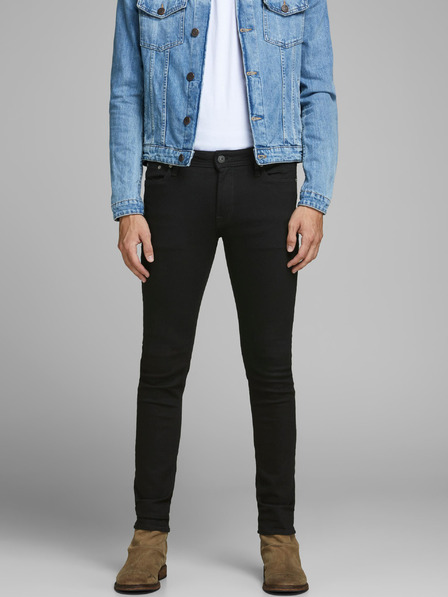 Jack & Jones Črne moške kavbojke tankega kroja Jack & Jones Liam