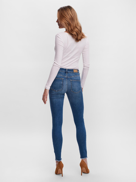 Vero Moda Modre oprijete kavbojke VERO MODA Peach