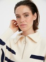 Vero Moda Modro-smetanast črtast pulover VERO MODA Saba