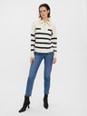 Vero Moda Modro-smetanast črtast pulover VERO MODA Saba