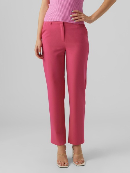 Vero Moda Temno roza ženske hlače VERO MODA Zelda