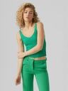 Vero Moda Zelena ženska osnovna majica z rebrastimi rebri VERO MODA Glory