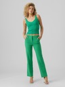 Vero Moda Zelena ženska osnovna majica z rebrastimi rebri VERO MODA Glory