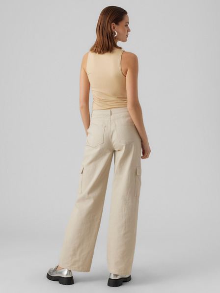 Vero Moda Bež ženska osnovna majica VERO MODA Bianca