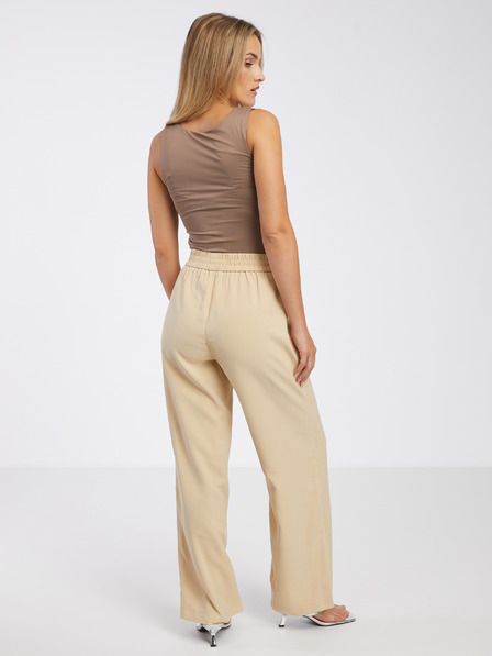 Vero Moda Bež ženske široke hlače VERO MODA Carmen