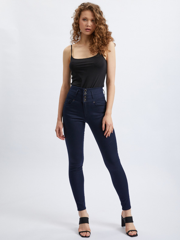 Orsay Temno modre ženske skinny fit hlače ORSAY