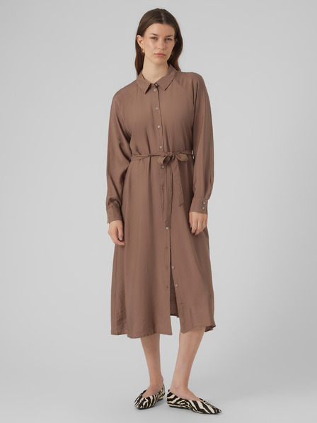 Vero Moda VERO MODA Debby rjava srajčna obleka za ženske