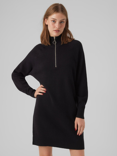 Vero Moda Črna ženska obleka s puloverjem VERO MODA Goldneedle