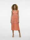 Vero Moda Roza in oranžna ženska cvetlična midi obleka Vero Moda Menny