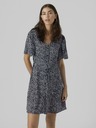 Vero Moda Temno modra ženska vzorčasta obleka Vero Moda Alba