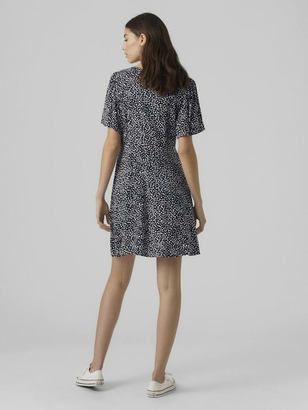 Vero Moda Temno modra ženska vzorčasta obleka Vero Moda Alba