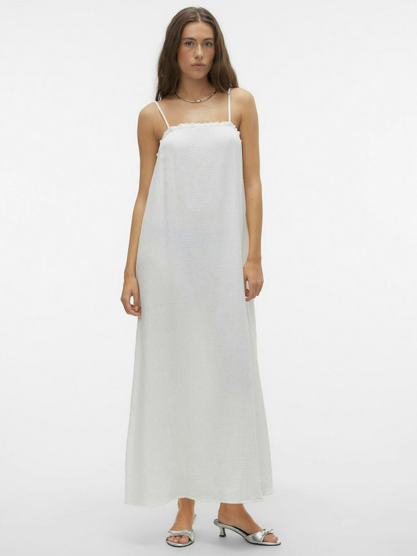 Vero Moda Bela ženska maxi obleka Vero Moda Natali