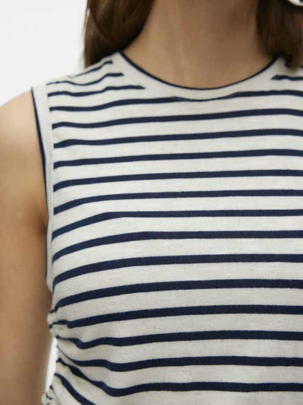 Vero Moda Modro-smetanova črtasta majica Vero Moda Holly