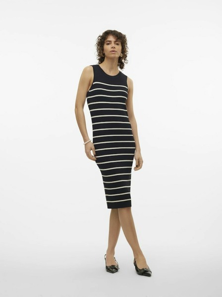 Vero Moda Črna črtasta ženska obleka Vero Moda Gizelle