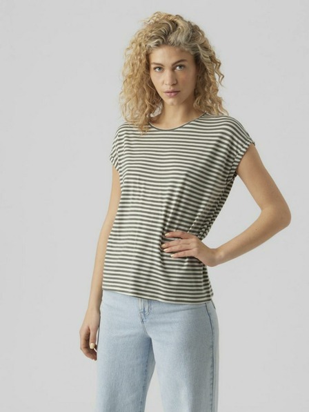Vero Moda Bela in zelena ženska črtasta srajca Vero Moda Ava