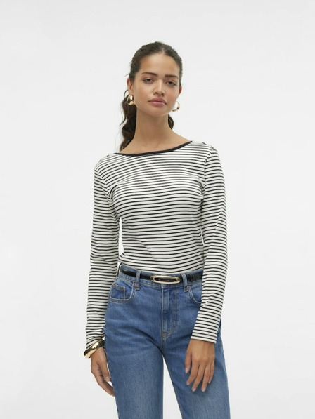 Vero Moda Črno-bela črtasta ženska majica Vero Moda Chloe