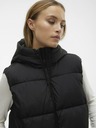 Vero Moda Črni ženski dolgi prešiti telovnik Vero Moda Ligaane