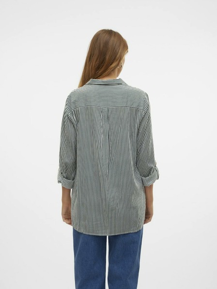 Vero Moda Bela in zelena ženska črtasta srajca Vero Moda Bumpy