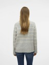 Vero Moda Bež in siv ženski črtast pulover Vero Moda Flawless