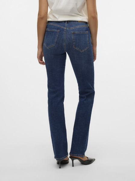 Vero Moda Temno modre ženske kavbojke ravnega kroja Vero Moda Flash