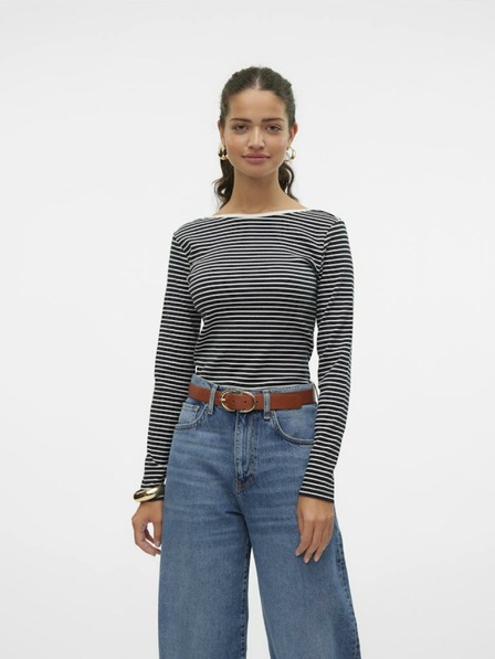 Vero Moda Bela in črna ženska črtasta majica Vero Moda Chloe