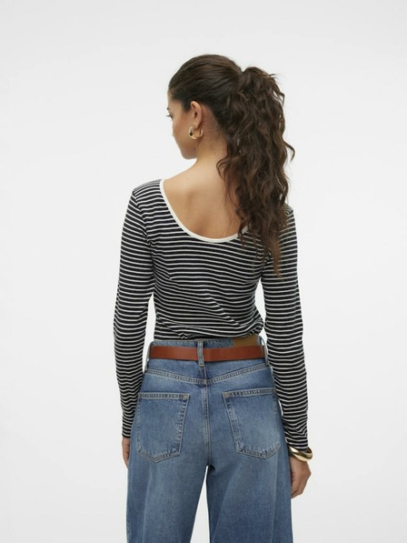 Vero Moda Bela in črna ženska črtasta majica Vero Moda Chloe