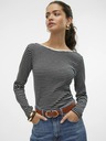 Vero Moda Bela in črna ženska črtasta majica Vero Moda Chloe