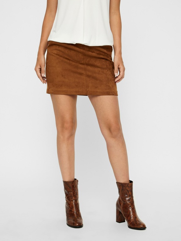 Vero Moda Rjavo semišasto krilo VERO MODA Donna Dina