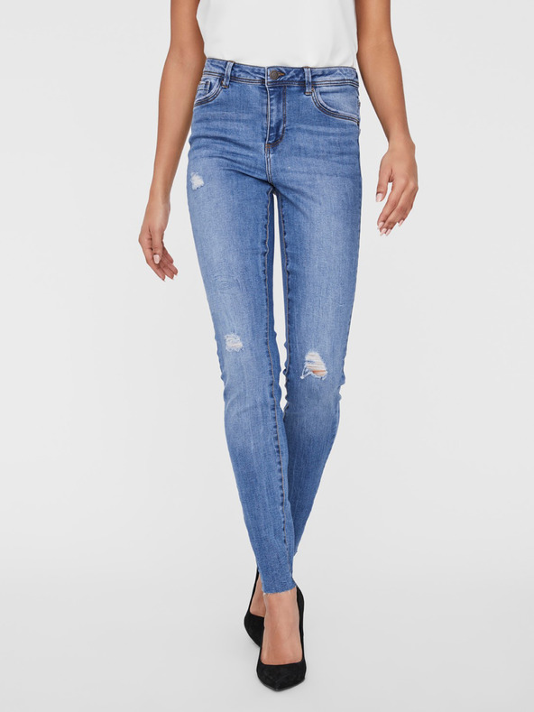 Vero Moda Modre ženske skinny fit kavbojke VERO MODA Tanya